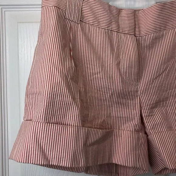 J. Crew pink and white striped city fit shorts, size 2 - Picture 3 of 11